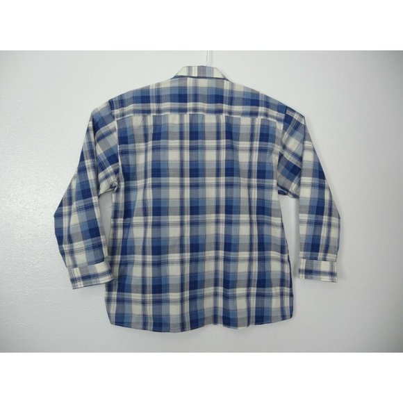J. G. HOOK Mens Shirt XL Long Sleeve Button Up Plaid Blue White - Picture 6 of 8